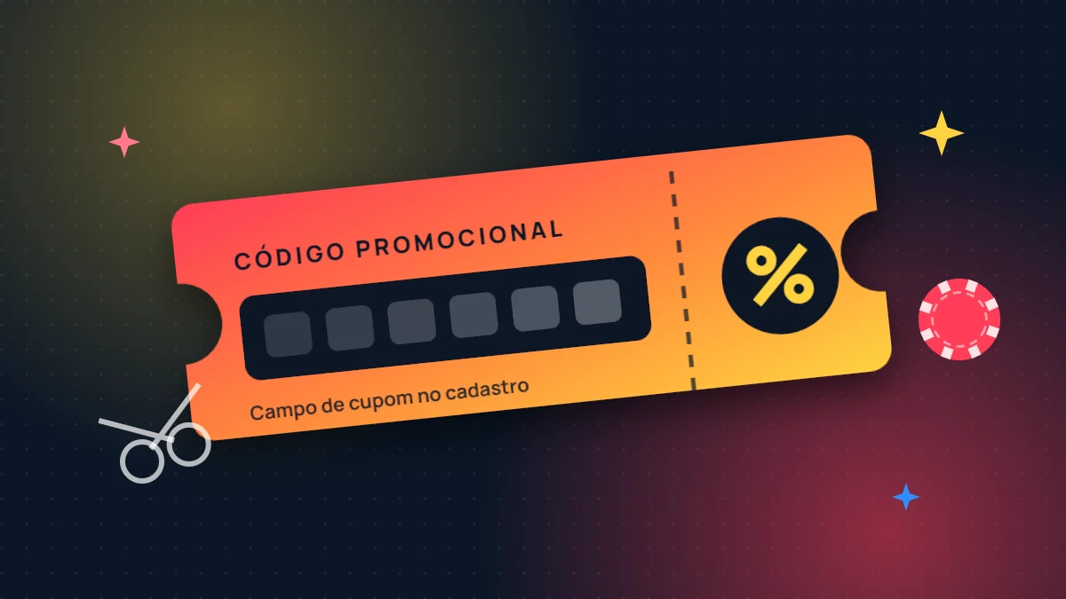 Cupom ilustrado com campo de código promocional